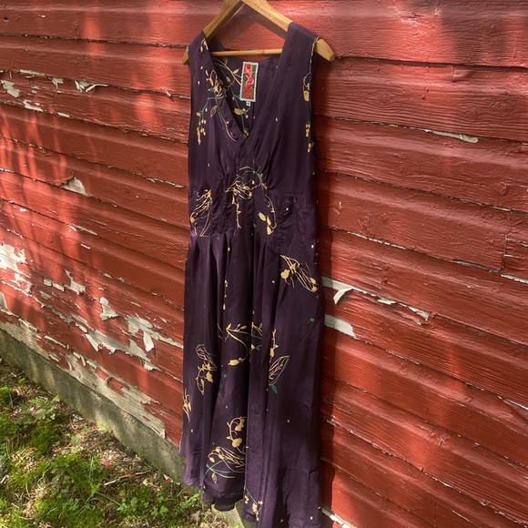 Johnny Was Silk Fit & Flare Floral Midi Dress Women's Size M - Picture 4 of 8